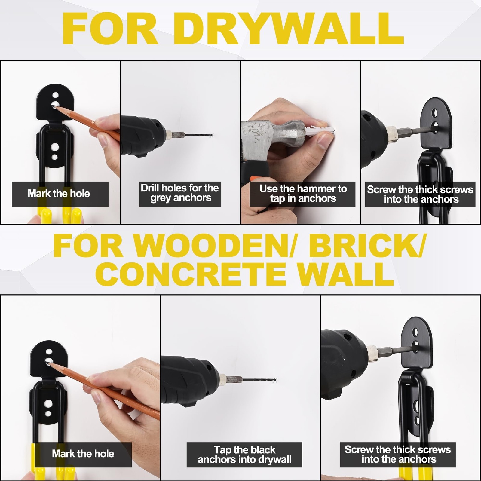 11 Inch Garage Hooks Heavy Duty, 4 Pack Large Garage Storage Utility Hooks, W...