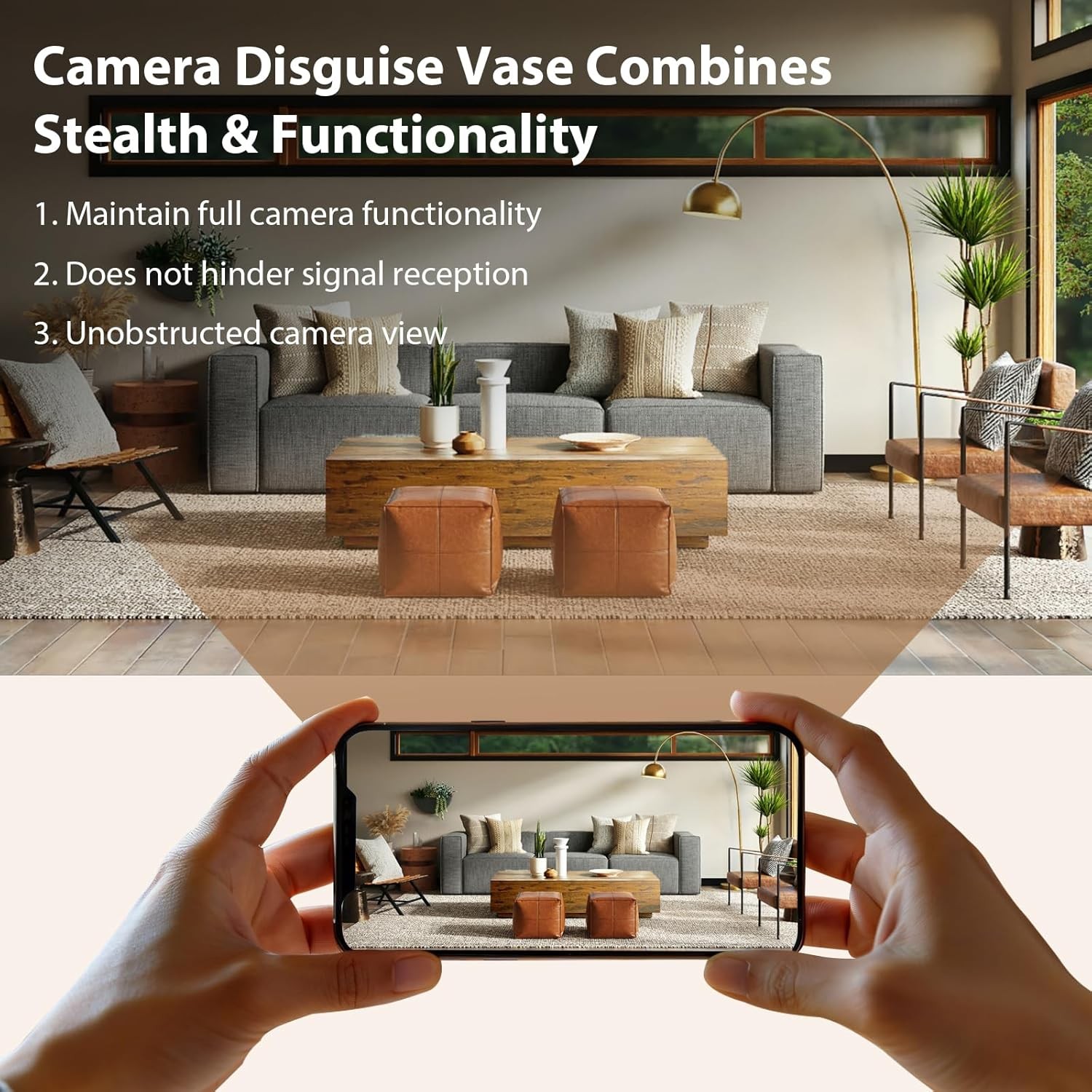 Camera Disguise Vase Compatible with Ring Indoor 2nd Gen Camera