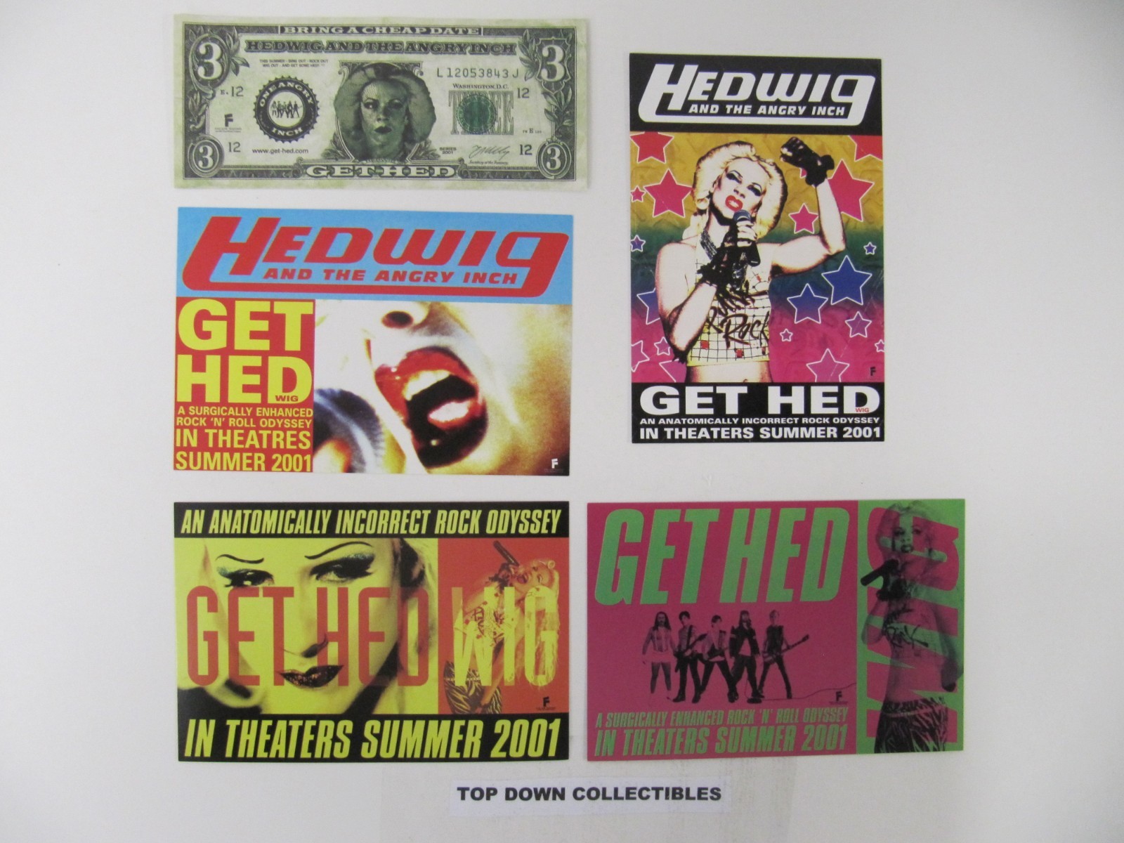 Hedwig And The Angry Inch, Four Theater Cards and Money Promo Collectibles Set