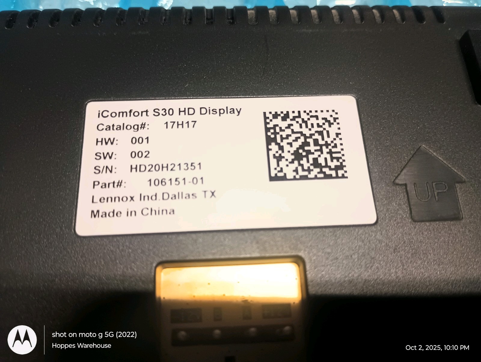 USED LENNOX iCOMFORT S30 BLACK HD DISPLAY THERMOSTA WORKING TESTED