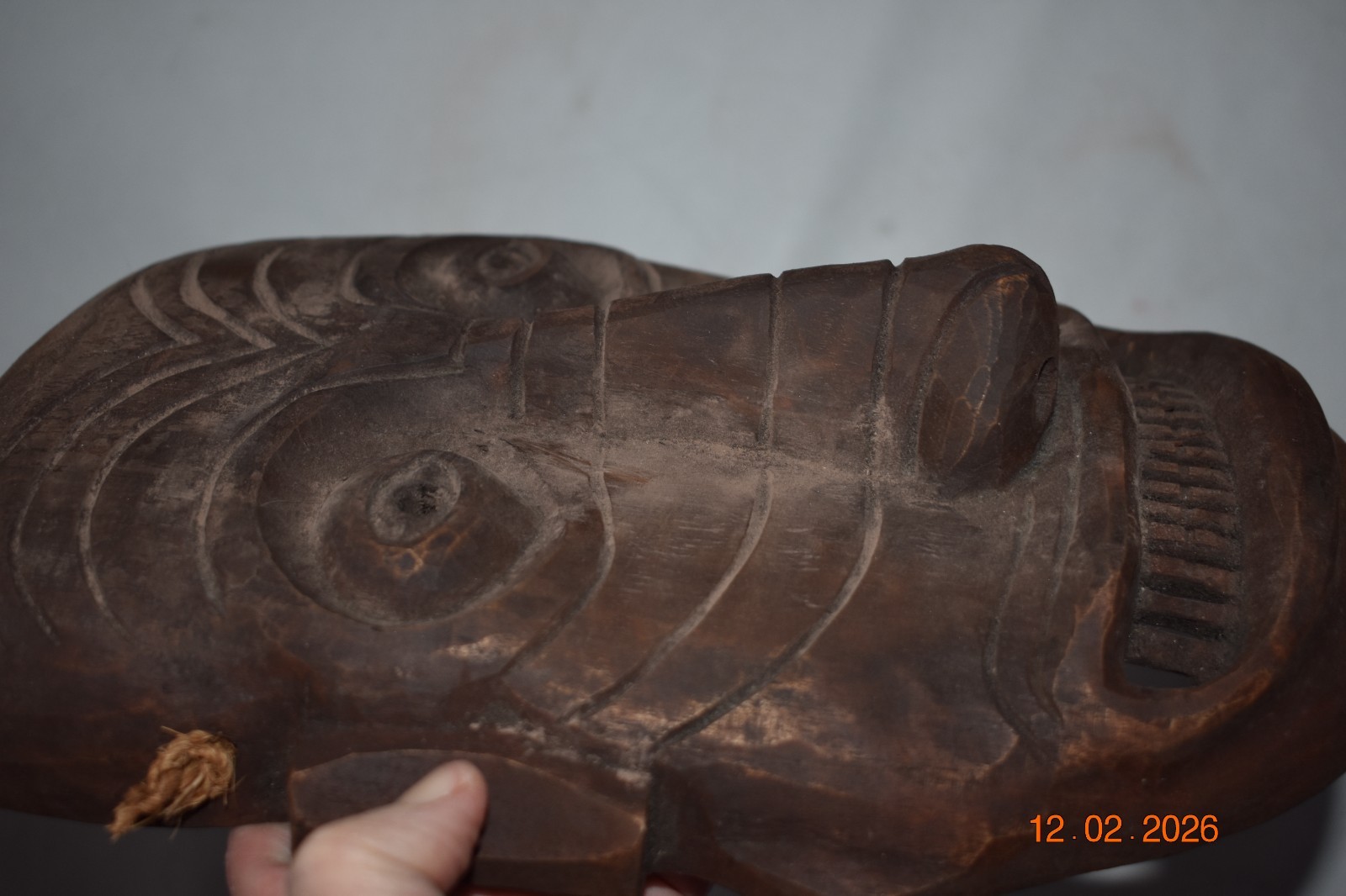 BEAUTIFUL RARE GREENLAND SHAMANS MASK, 14", 1900S