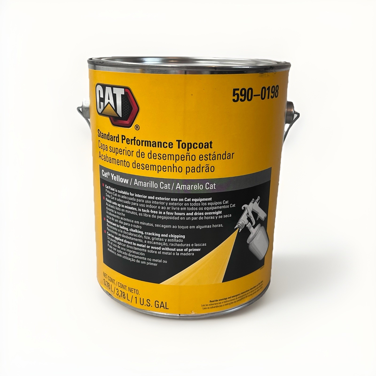 Genuine Cat Yellow Topcoat 1 Gallon 590-0198 Caterpillar Equipment Paint Amarelo