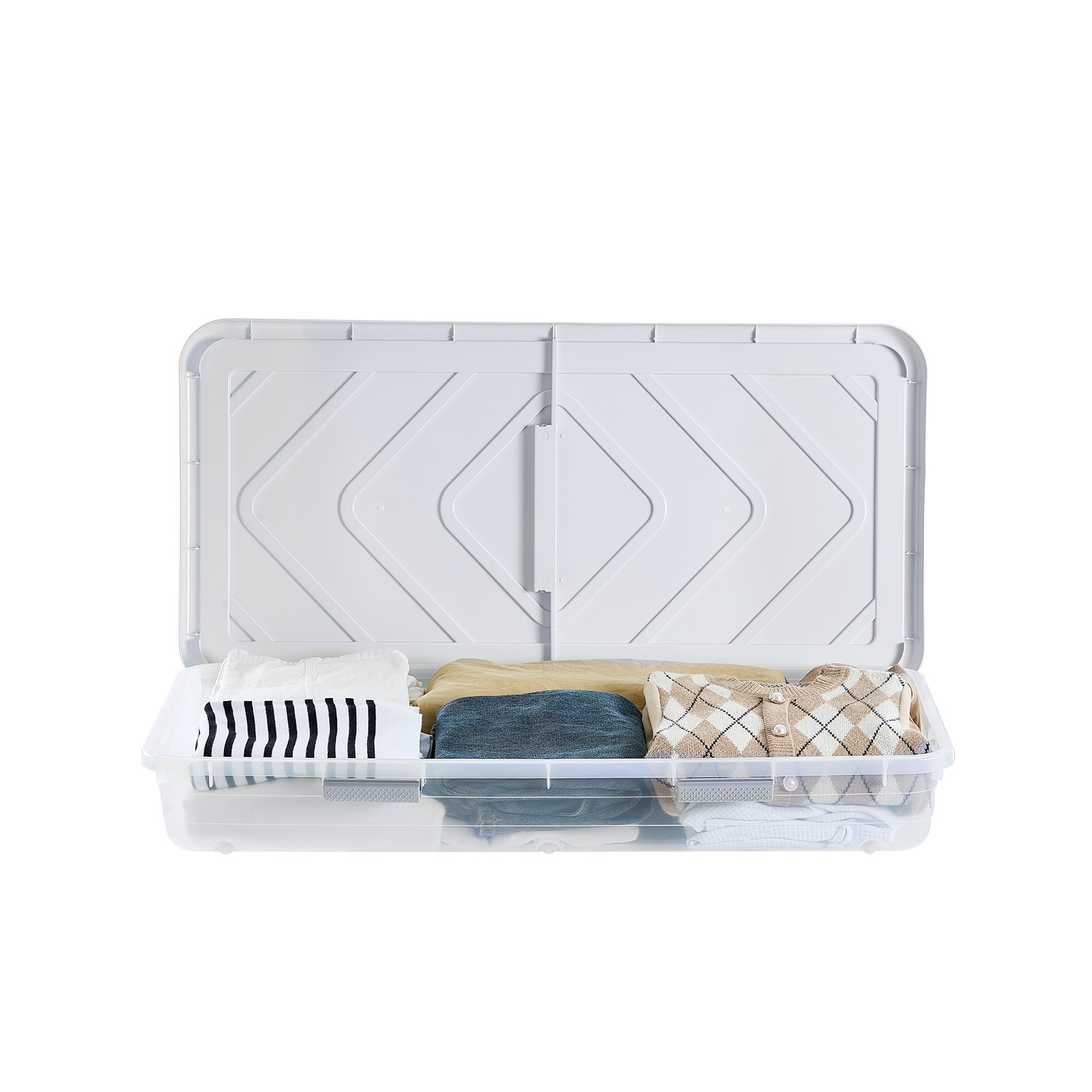 Uimoso Rolling Under-Bed Storage Containers 31.7x15.6x6.9 Inches, Set of 4