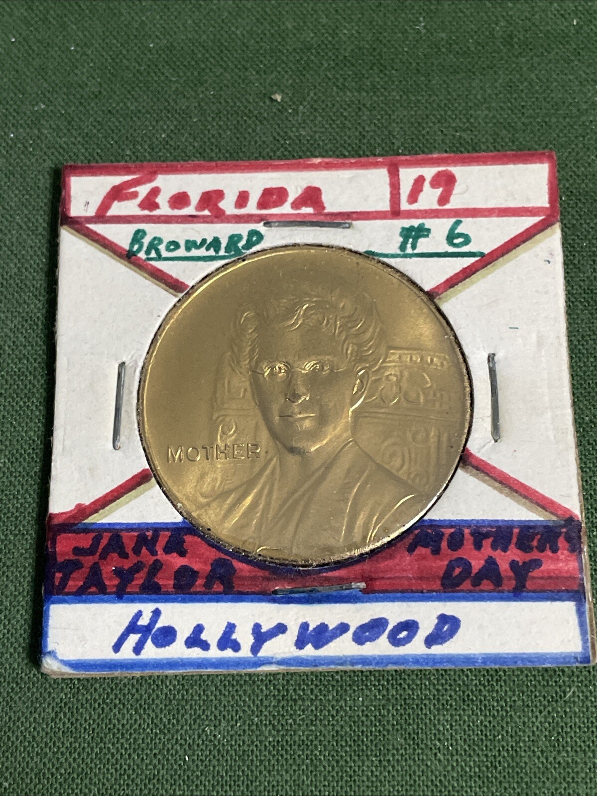 Vintage “Mother” Jane Taylor Token Hollywood Florida