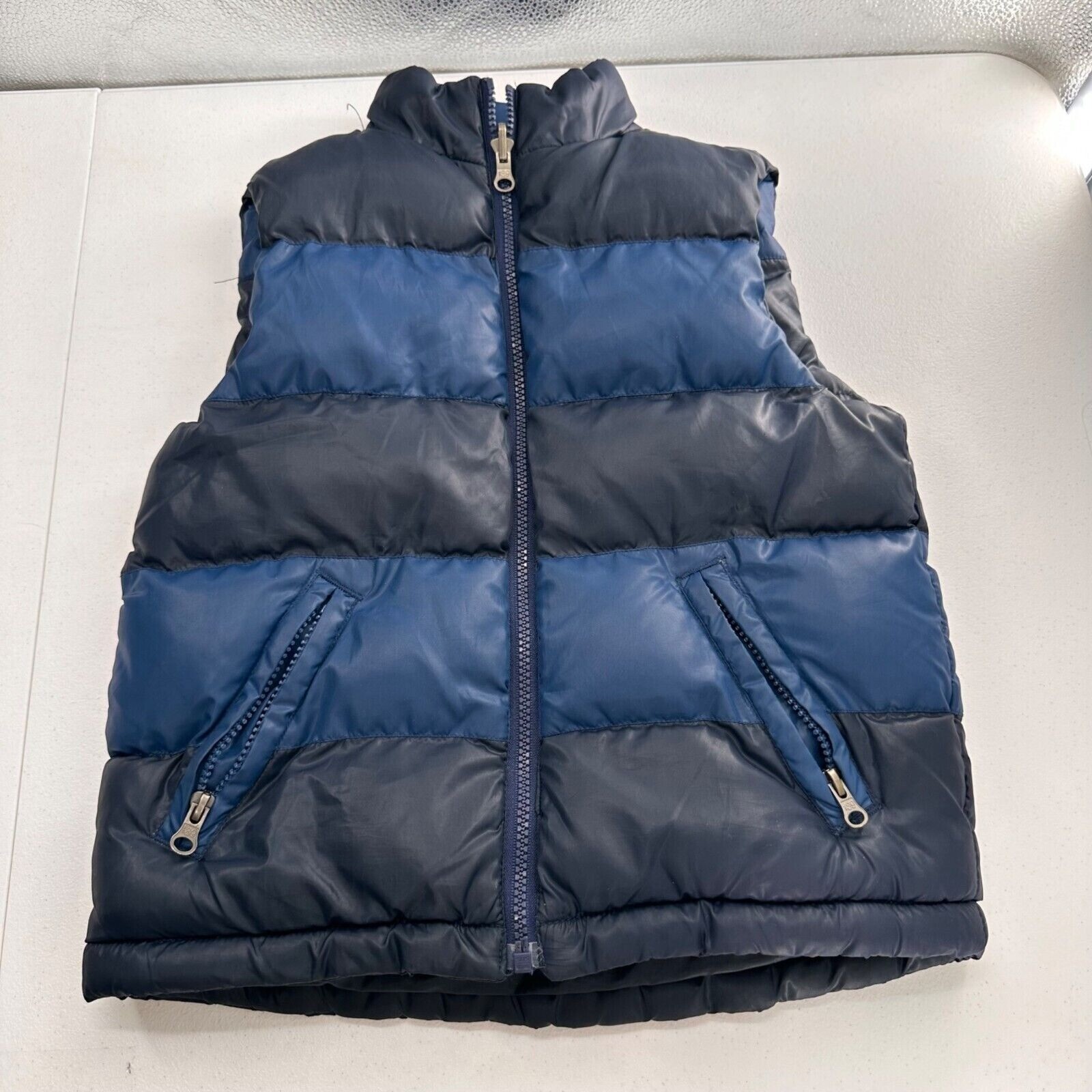 The Childrens Place XS 4 Navy Blue Puffer Vest Zipper Pockets Winter Insulated
