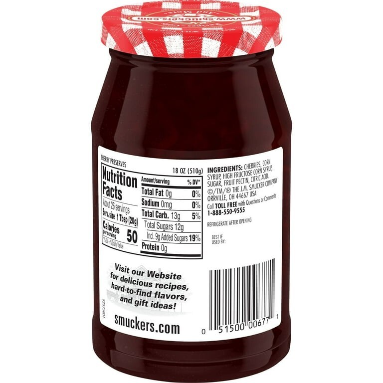 Smucker's Cherry Preserves 18oz Jar