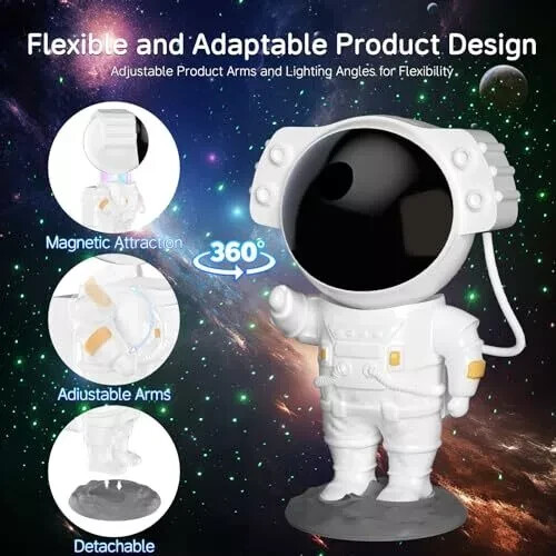 Galaxy Projector astronaut Starry Ceiling Led Remote & Timer Night Light 9" TALL