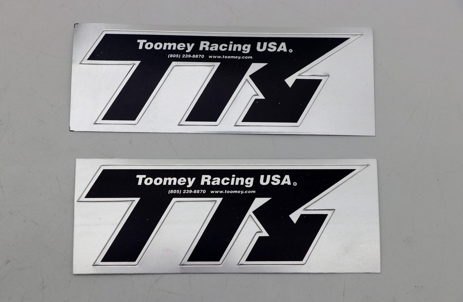 2 x TOOMEY RACING sticker label emblem decal silencer ALUMINUM HIGH HEAT B1 T5