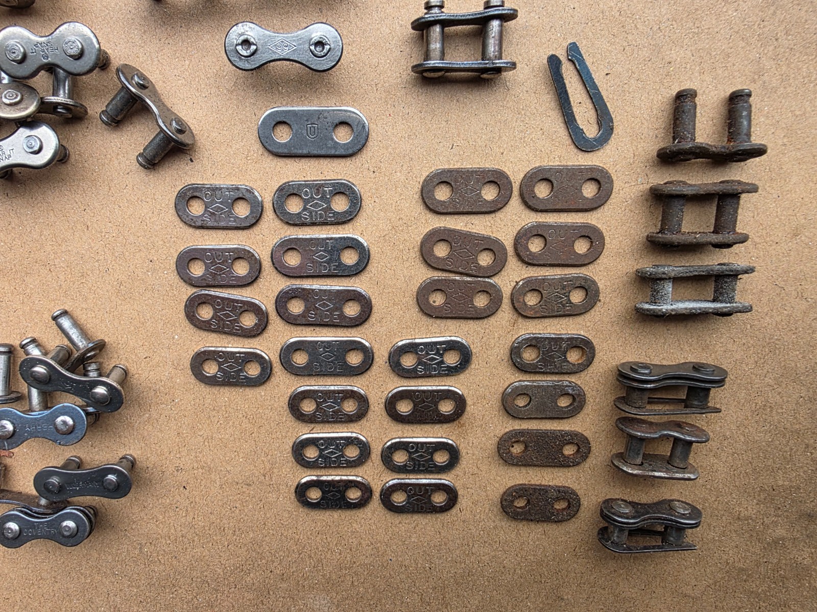 VINTAGE BICYCLE CHAINS PARTS LOT DIAMOND HEAR IT SNAP UNION SKIPT TOOTH ETC