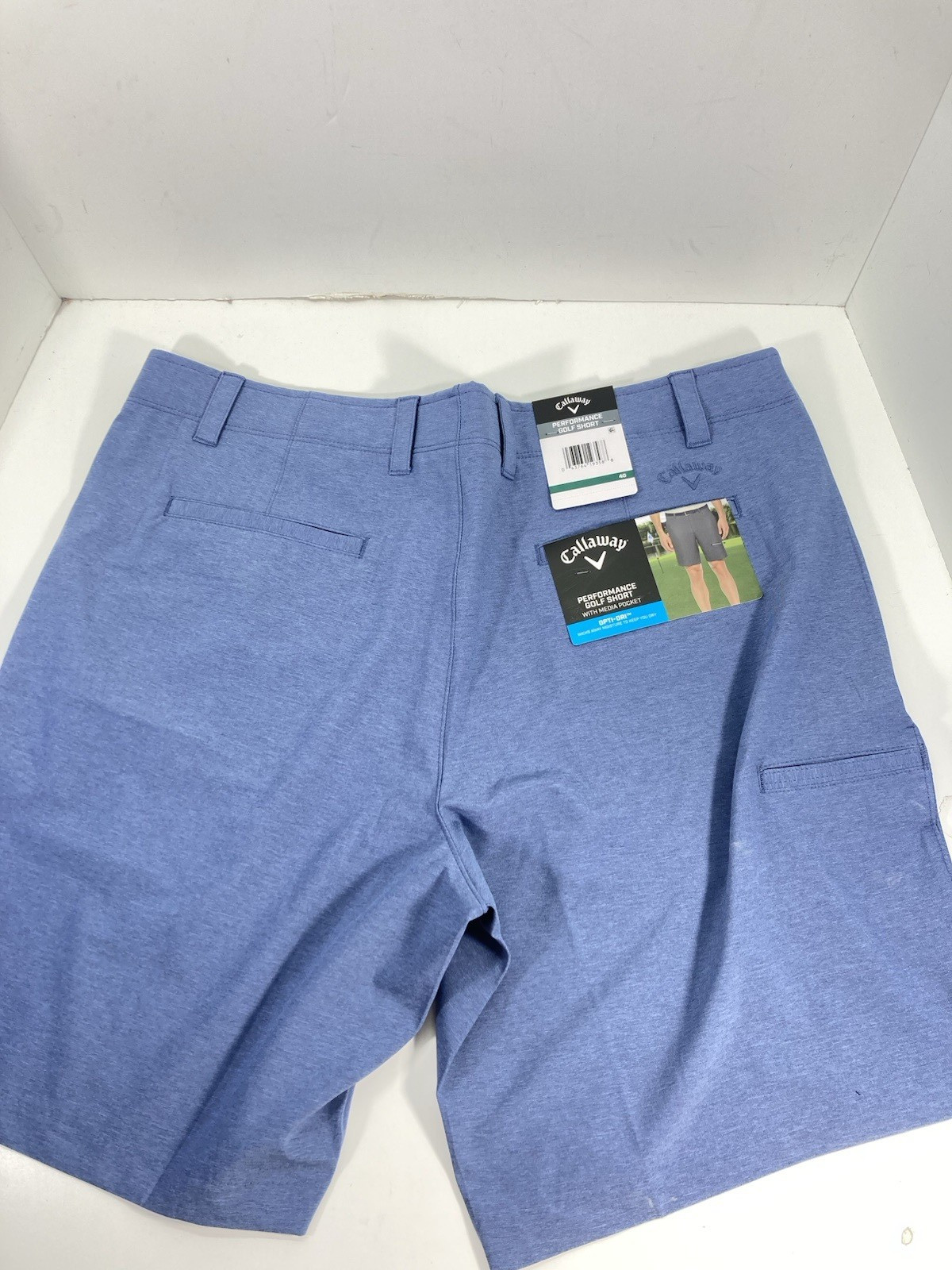Callaway Performance Golf Shorts Men Size 40X10 Blue Flat Front Stretch NWT