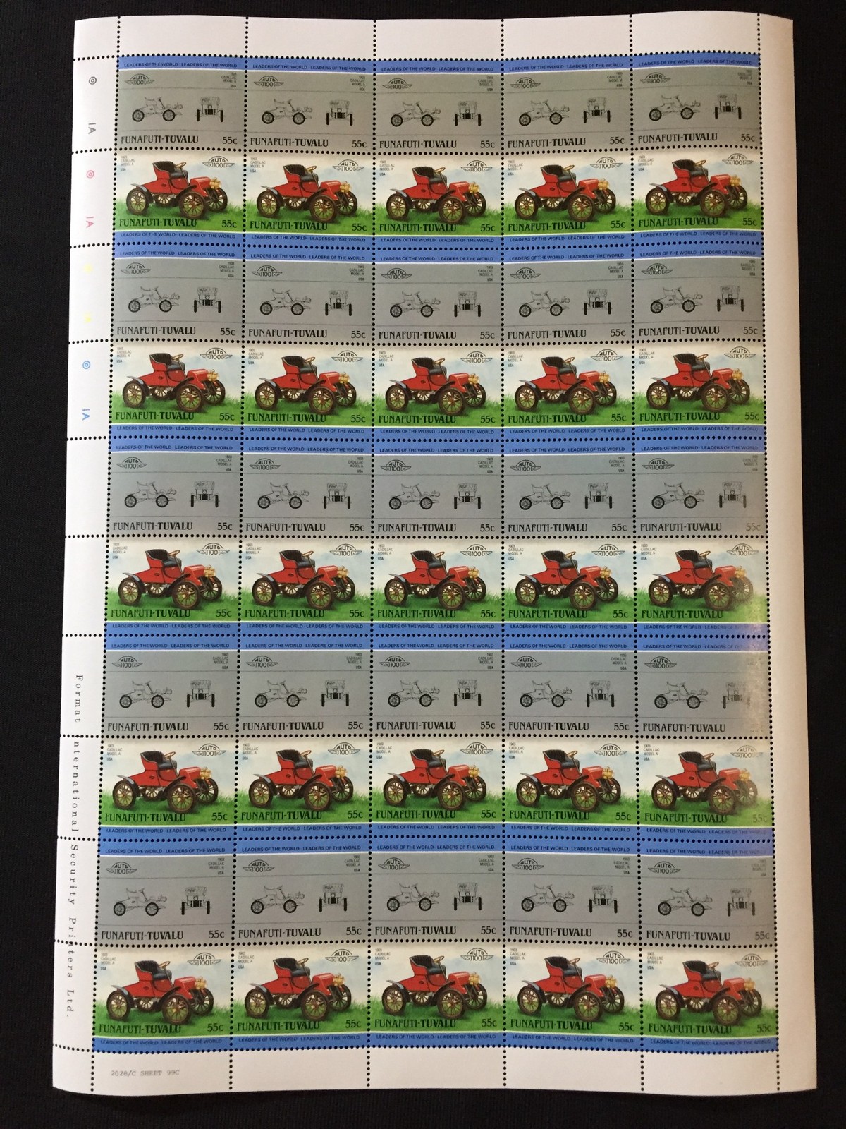 TUVALU Racing Cars Sheets x 8 MNH(400 Stamps)BLK36