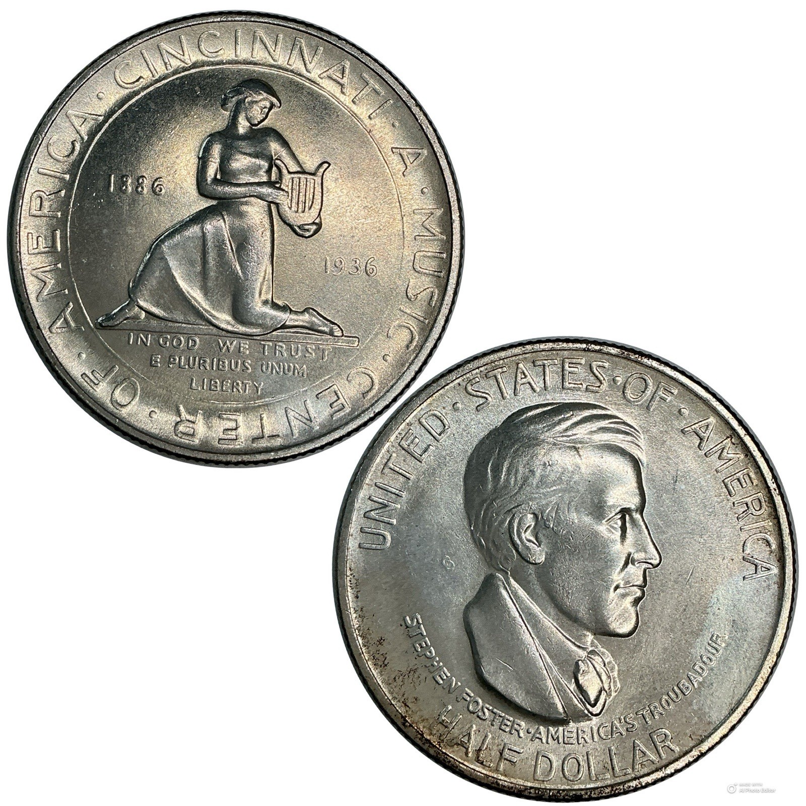 1936 CINCINNATI COMMEMORATIVE HALF DOLLAR High Grade Raw