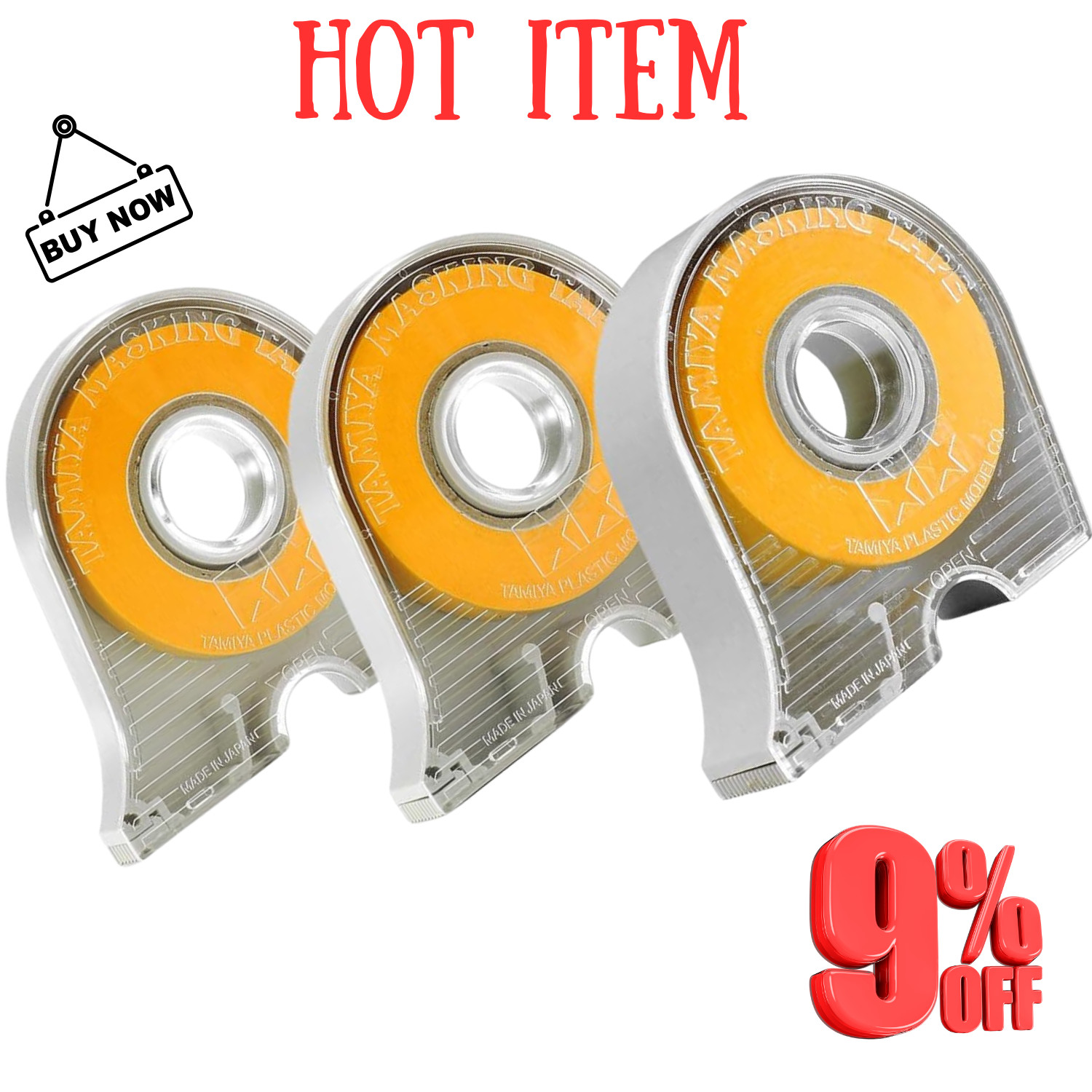 Tamiya Masking Tape with Dispensers 6mm & 10mm & 18mm Set of 3 Japan