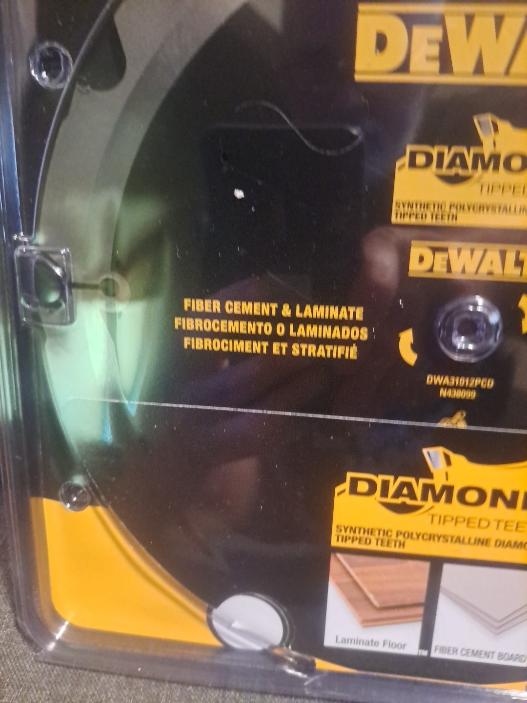 Dewalt DWA31012PCD 10” 12T Laminate Prefinished Flooring & Fiber Cement Blade