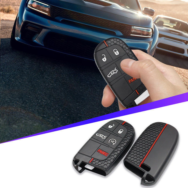 Silicone Key Cover for Jeep Grand Cherokee Renegade Dodge Challenger Durango NEW