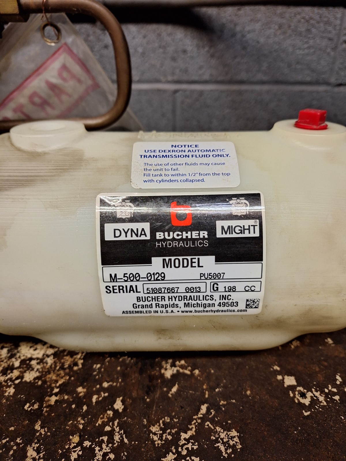 NOS Bucher Dyna-Might M-500-0129 PU5007 12V Hydraulic Power Unit Plow Lift Dump