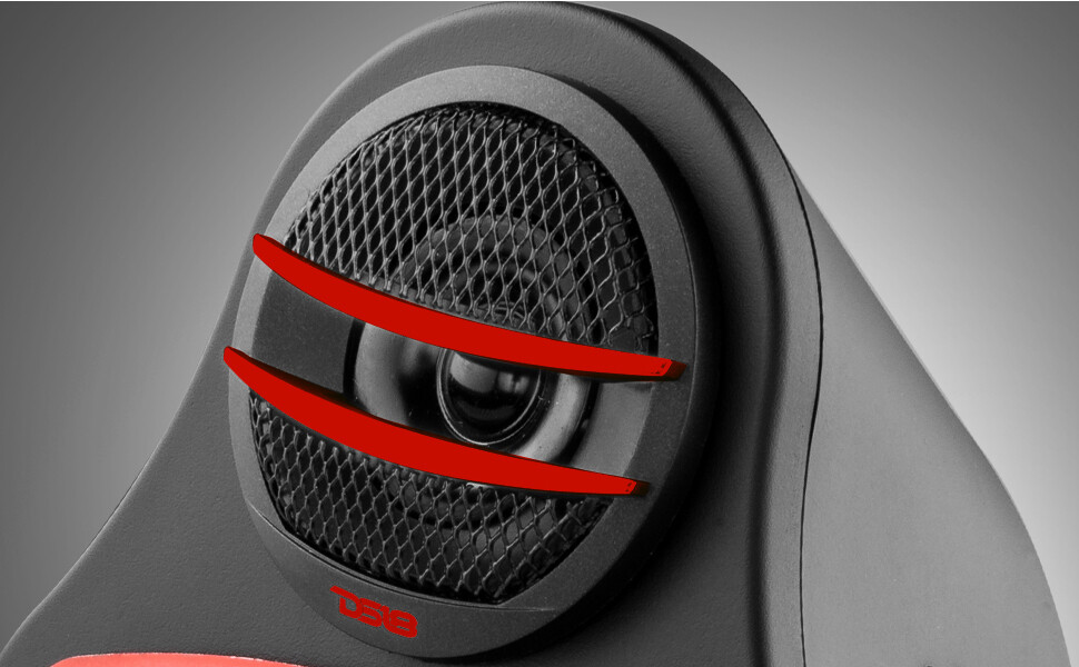 DS18 TX1S Car Audio 2" Super Tweeter Build In Crossover - 200 Watts Pair Red