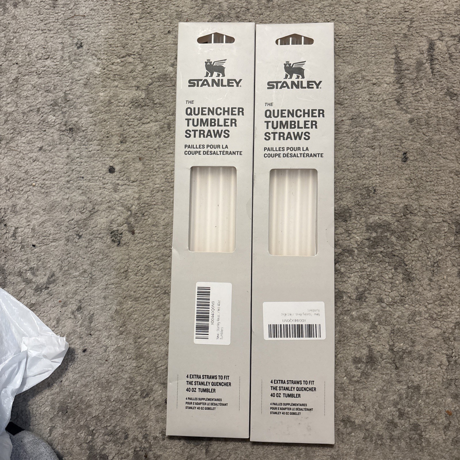 2 New 4-Packs Stanley Quencher Clear Reusable 40oz Quencher Tumbler Straws