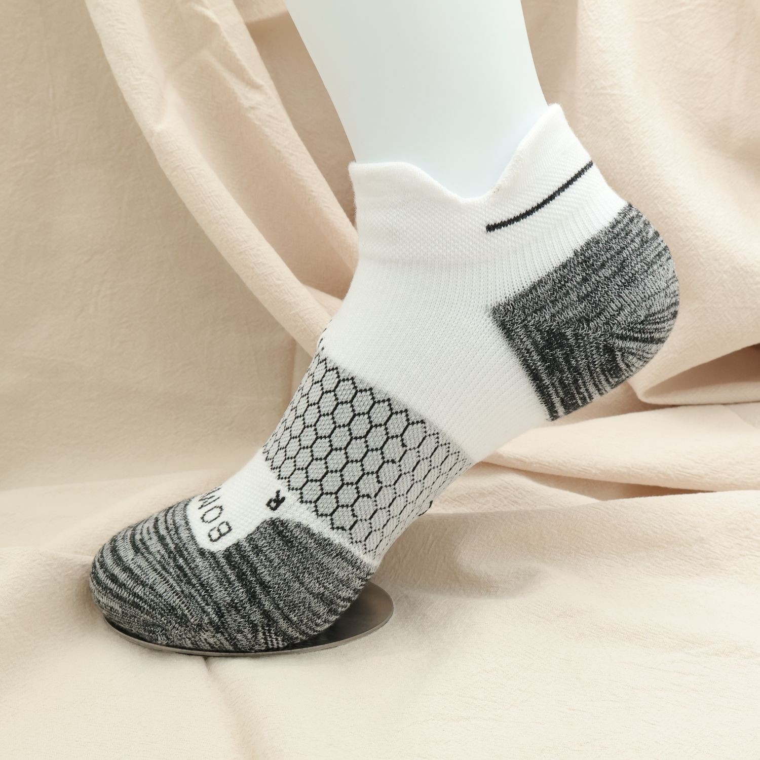 3-Pack Bombas Women's Running Ankle Socks White Size M