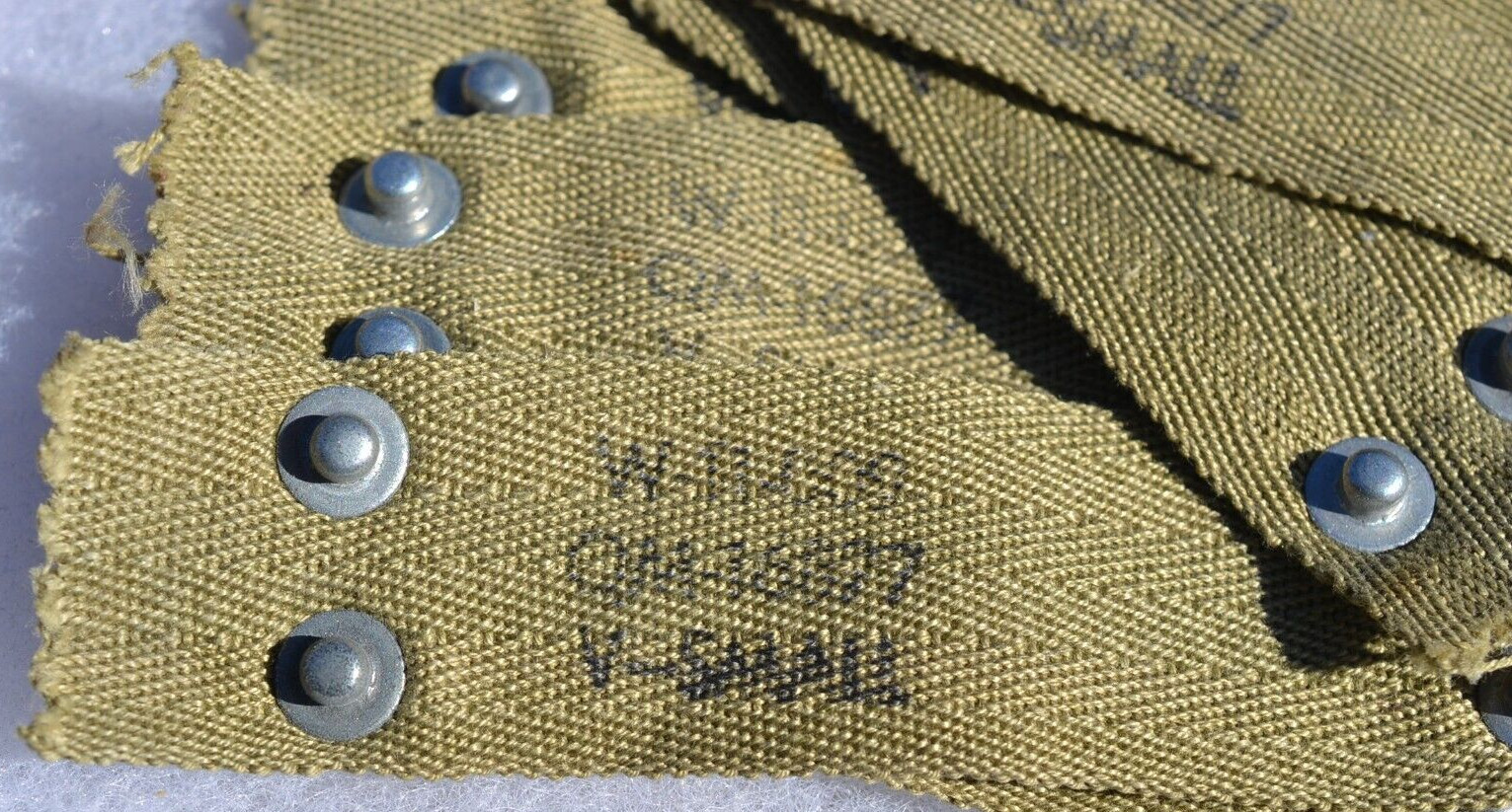 US ARMY M-1 HELMET LINER NAPE STRAP W-11 MAKER STAMP 4.5 INCHES LONG