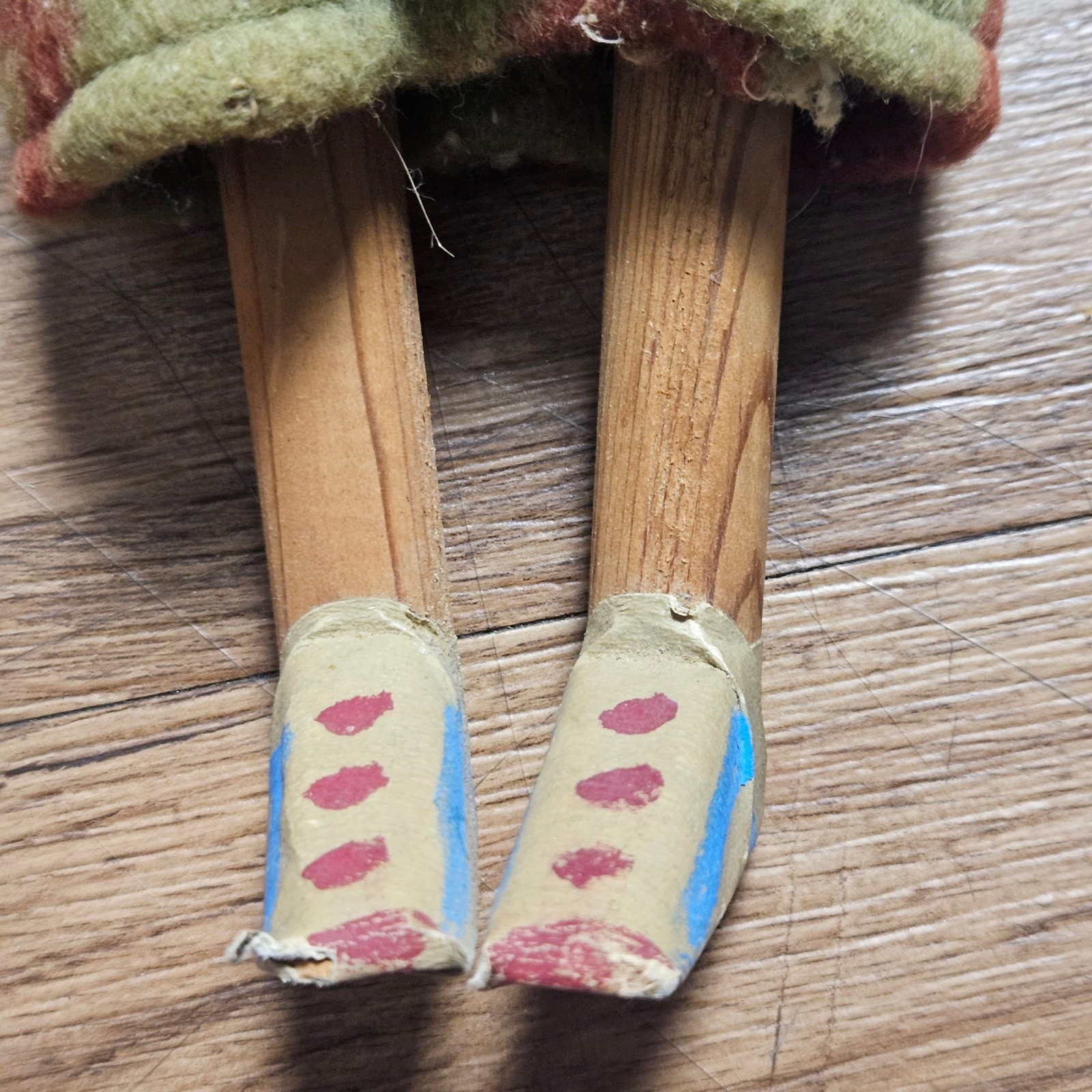 Vintage Skookum Native American Doll 12" Blanket Wrapped Wood Southwestern