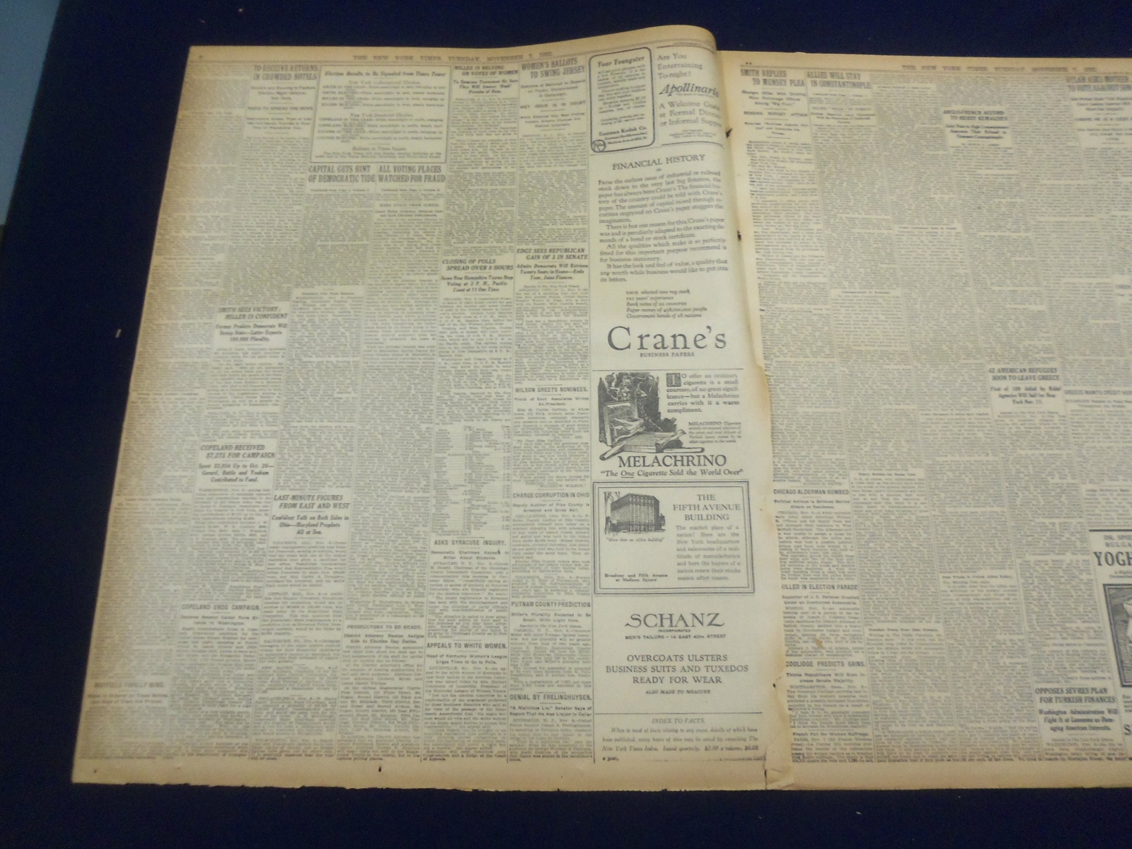 1922 NOVEMBER 7 NEW YORK TIMES- OPPOSING LEADERS FORECAST VICTORY TODAY -NT 8420