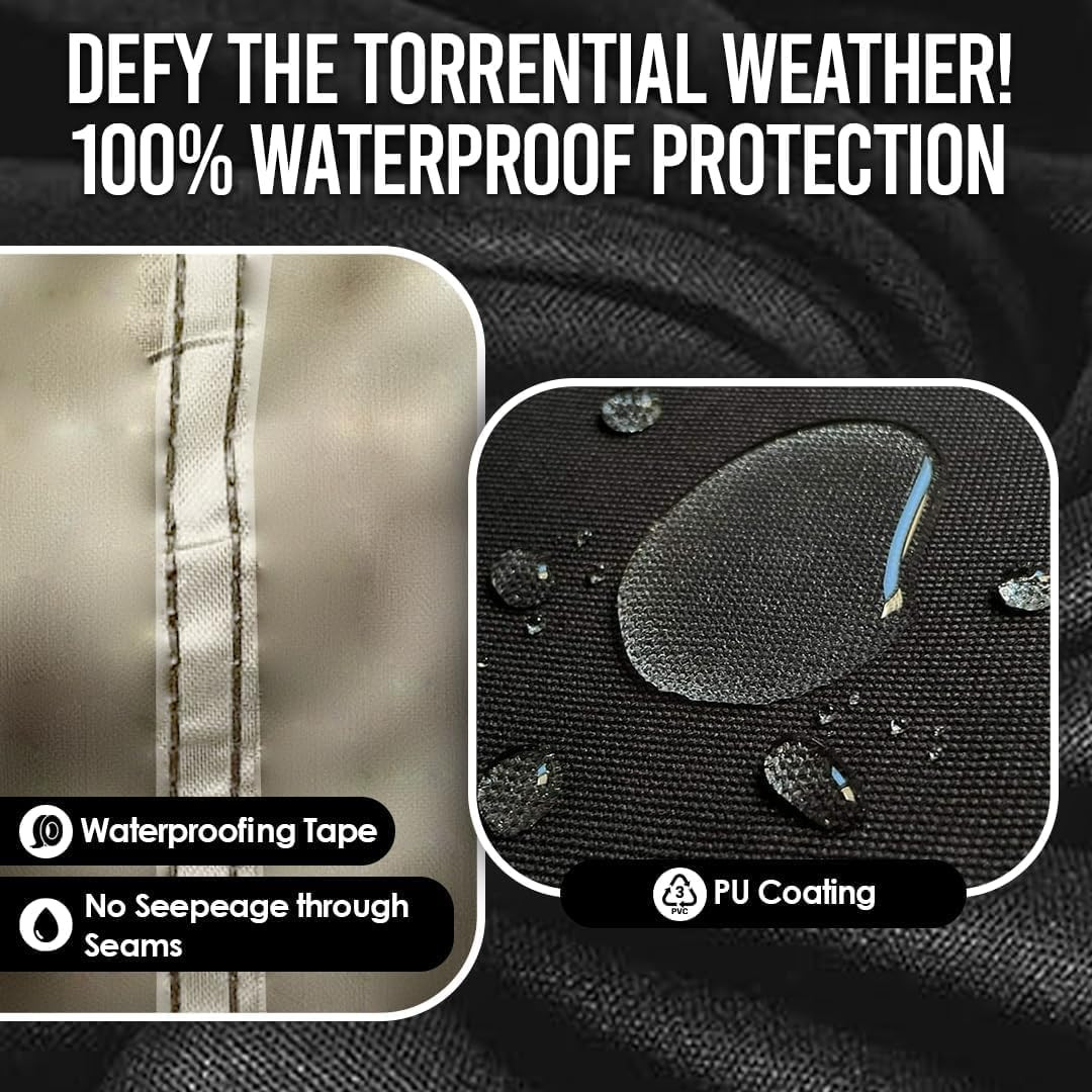 Heavy Duty Motorcycle Cover Waterproof Outdoor 210D Oxford Fabric with Heat Seal