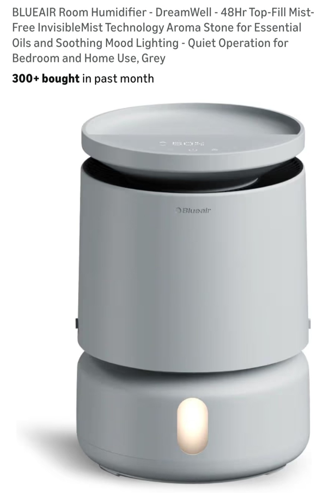 BLUEAIR Room Humidifier - DreamWell - 48Hr Top-Fill Mist-Free InvisibleMist Tech