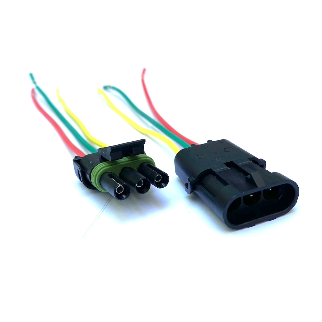 14 AWG Assembled Delphi Weather Pack 3 Pin Sealed Connector Kit. 6" wire