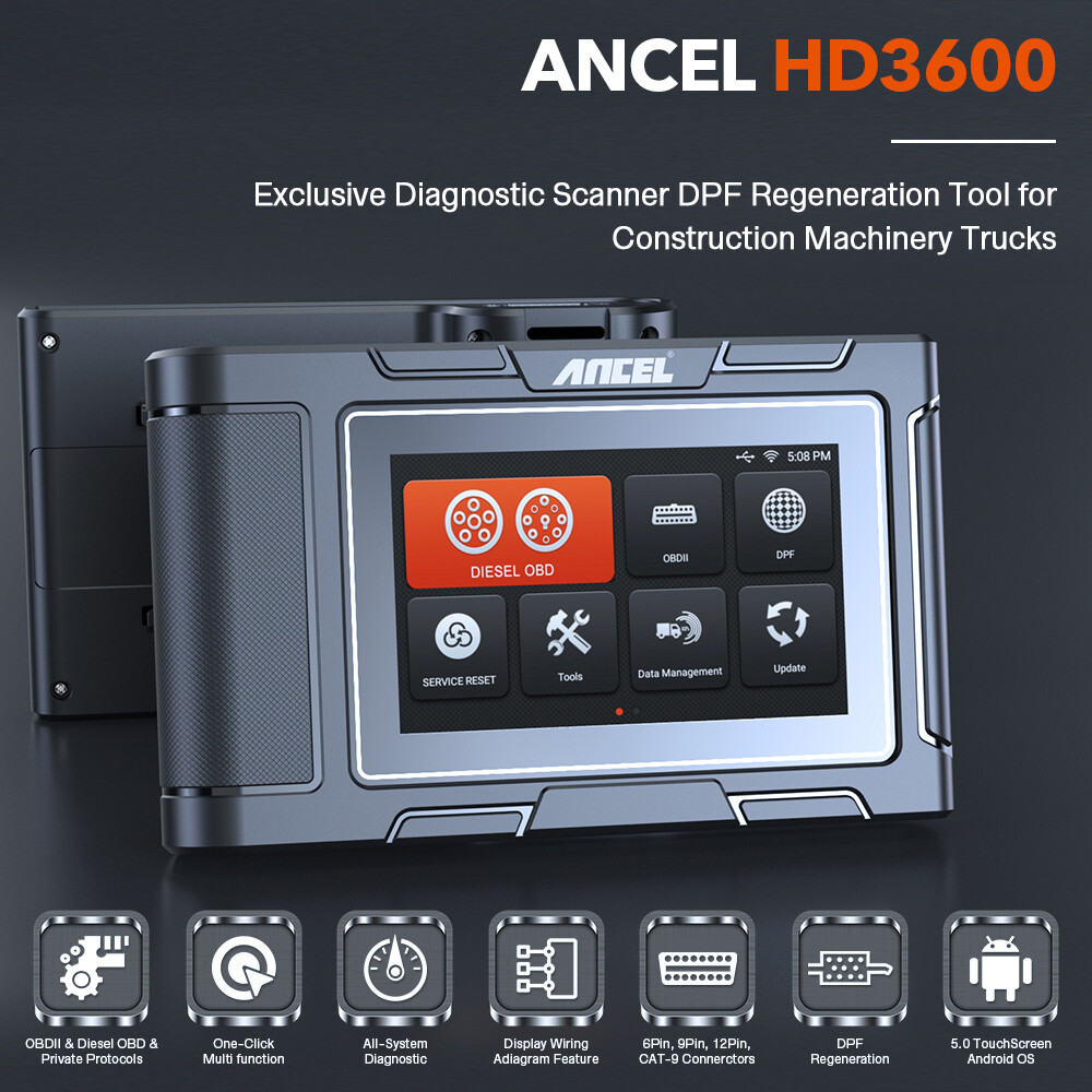 Heavy Duty Truck Scanner Machinery Scan Tool Diesel OBD Code Reader DPF Regen