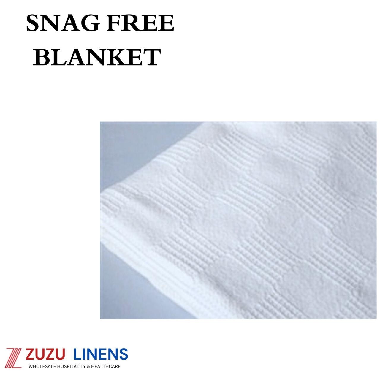 Hospital Thermal Blanket White Snag Free  66x90 Healthcare Bulk Bedding 2.5 lbs