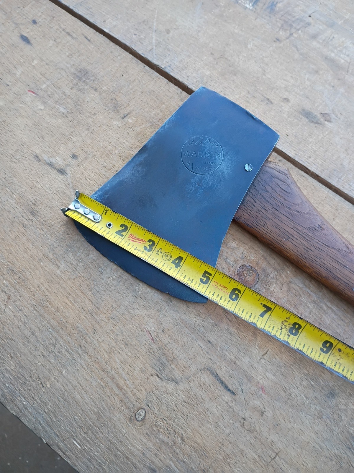 Vintage J.M. Warren Connecticut Pattern Axe Troy NY 4 lbs 2 oz