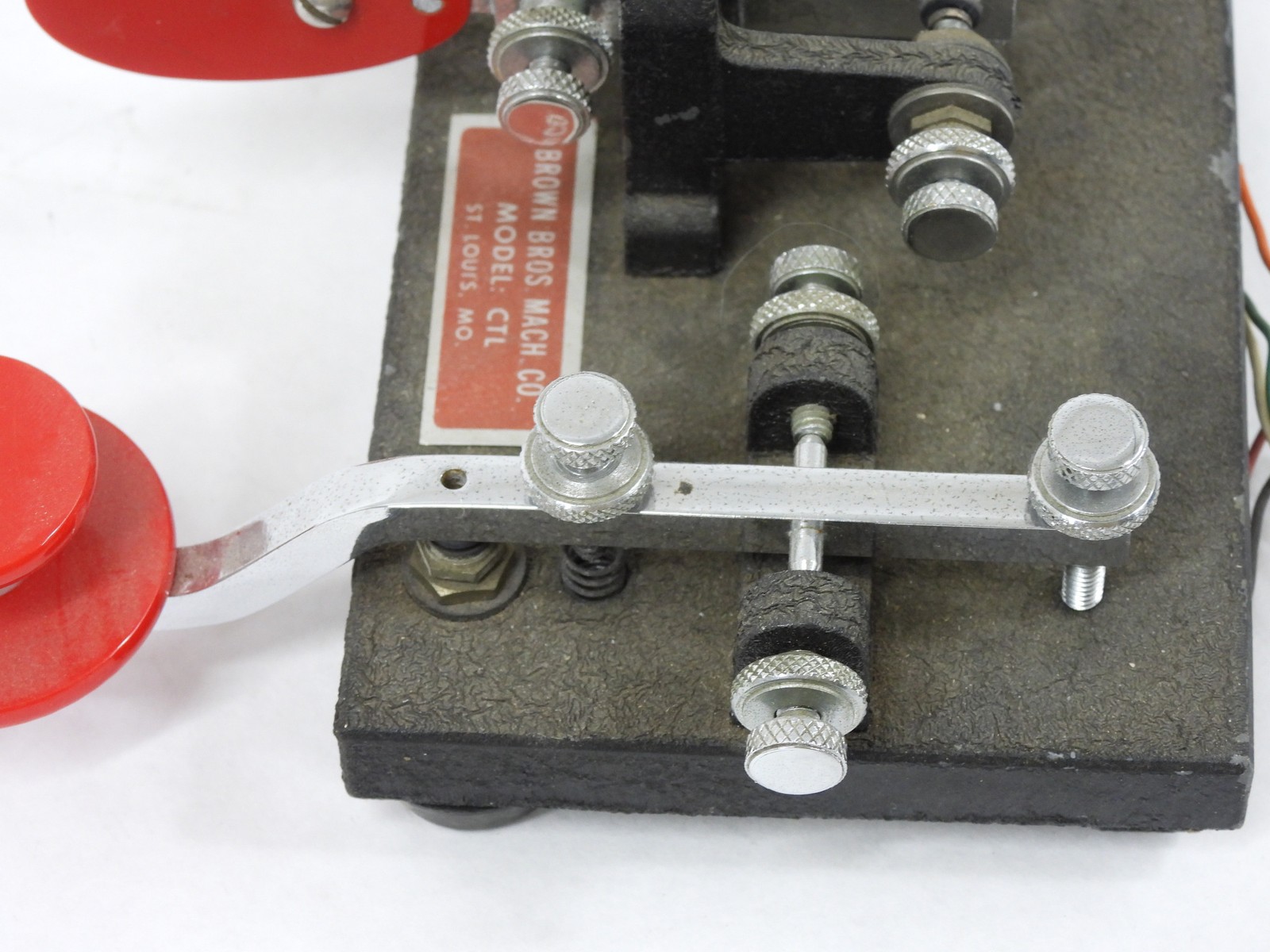 Brown Bros Mach CTL Vintage Ham Radio Double Straight Paddle Key + Cable (nice)