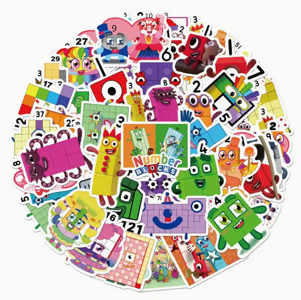 50 STICKERS! NUMBERBLOCKS - RANDOM - NO DUPLICATES - FREE Shipping
