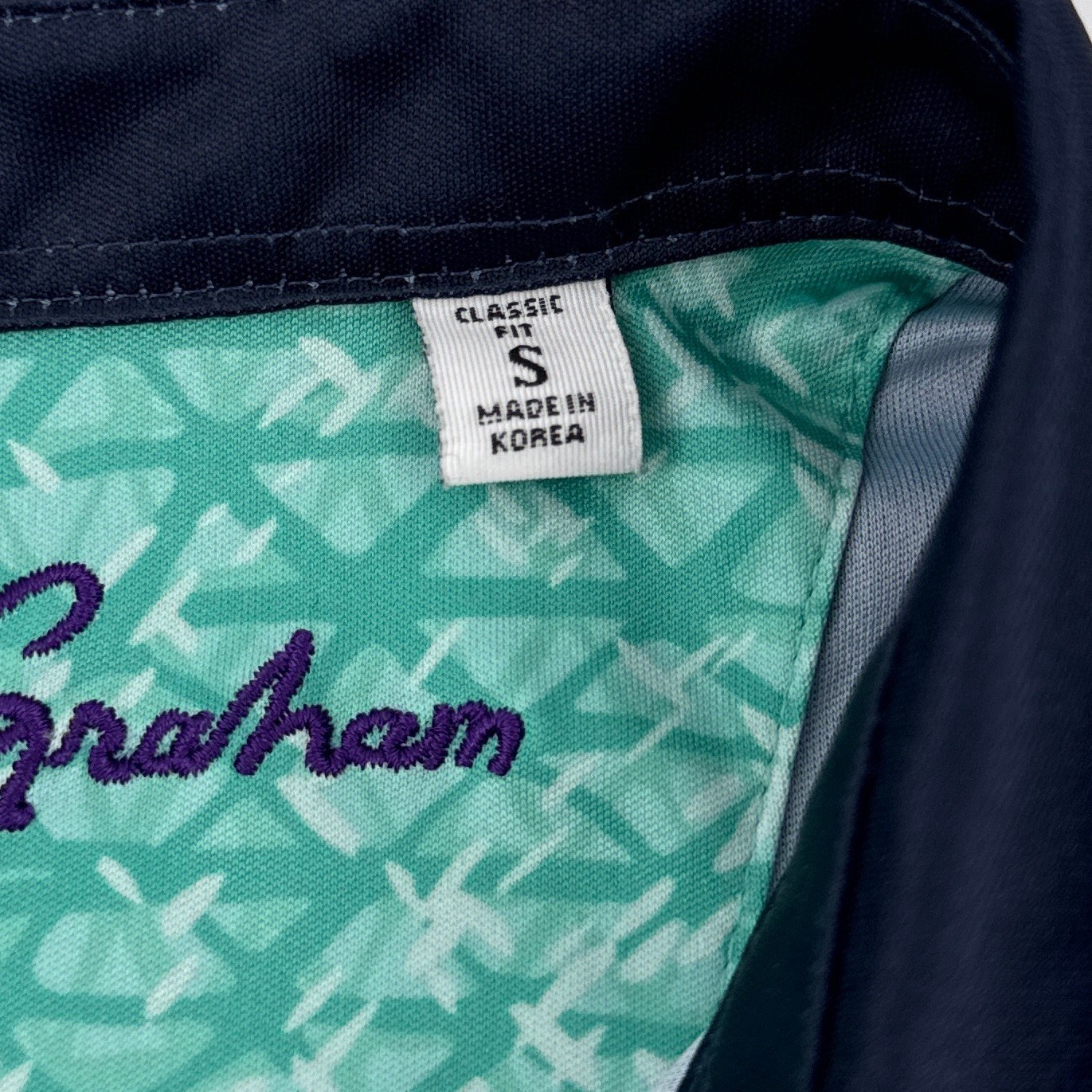 Robert Graham Blade Iron polo shirt skull rose graphic navy small