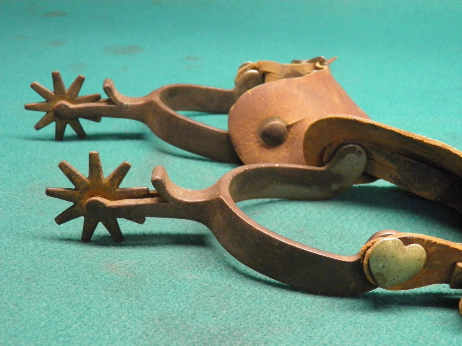 NICE OLD VINTAGE PAIR OF CROCKETT WESTERN COWBOY SPURS