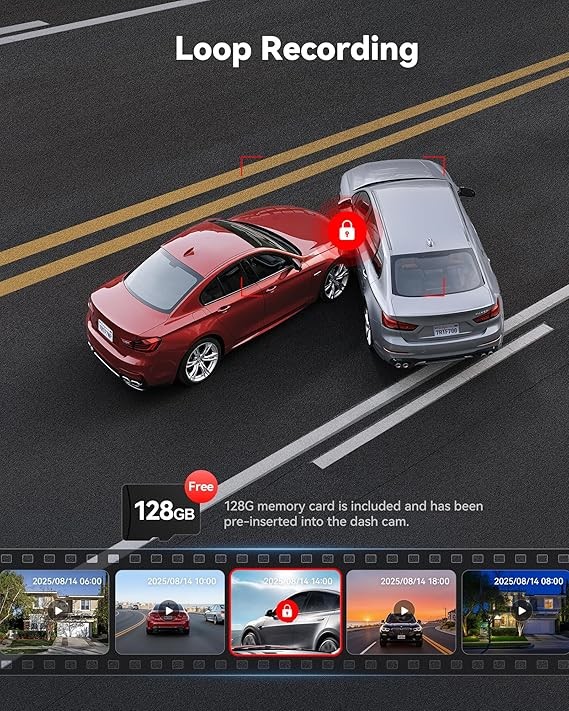 REDTIGER F7NP 128GB Dash Camera Front and Rear 4K Dash Cam With WiFi&GPS