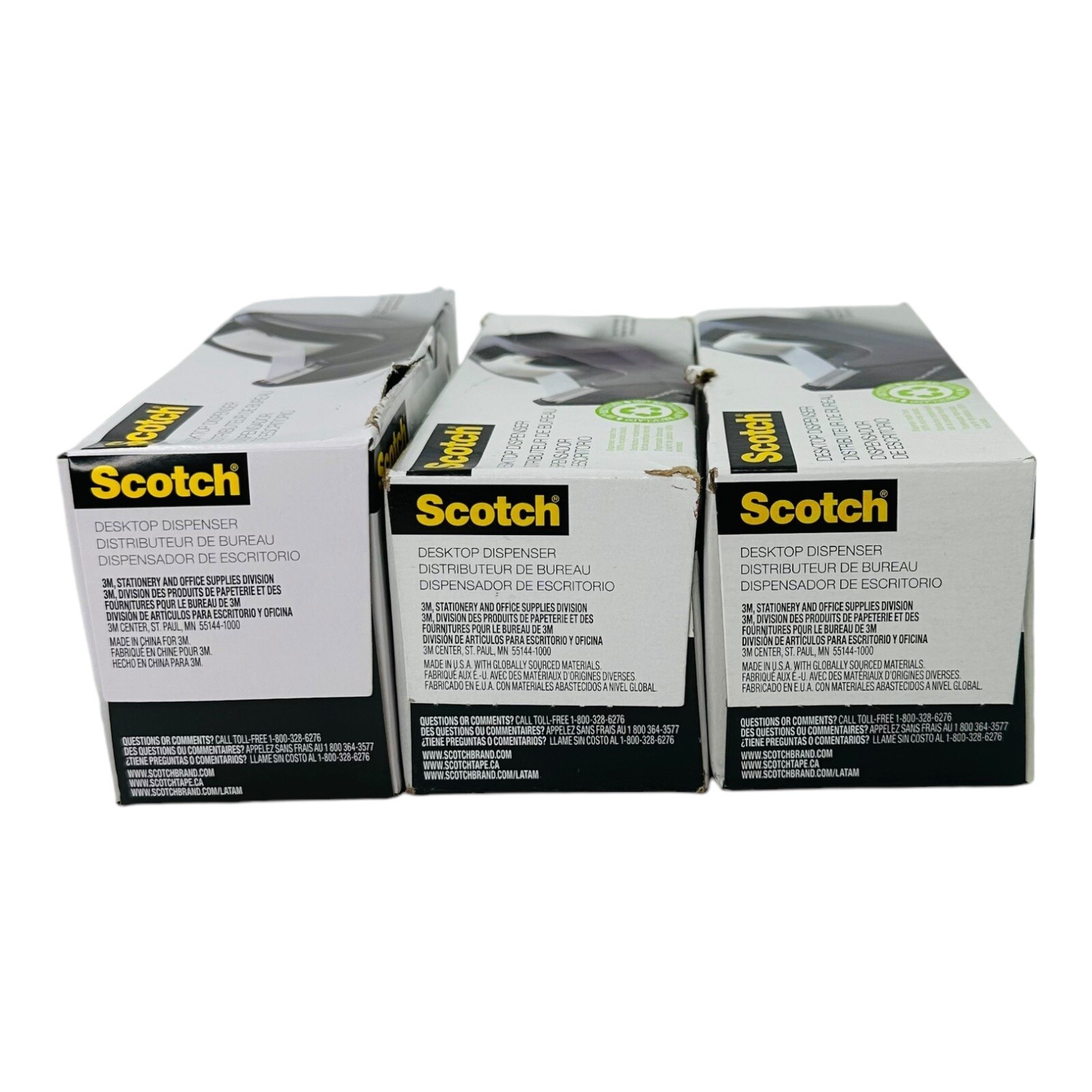 3 Count Scotch Tape Dispenser 1" Core C60-BK & C-38