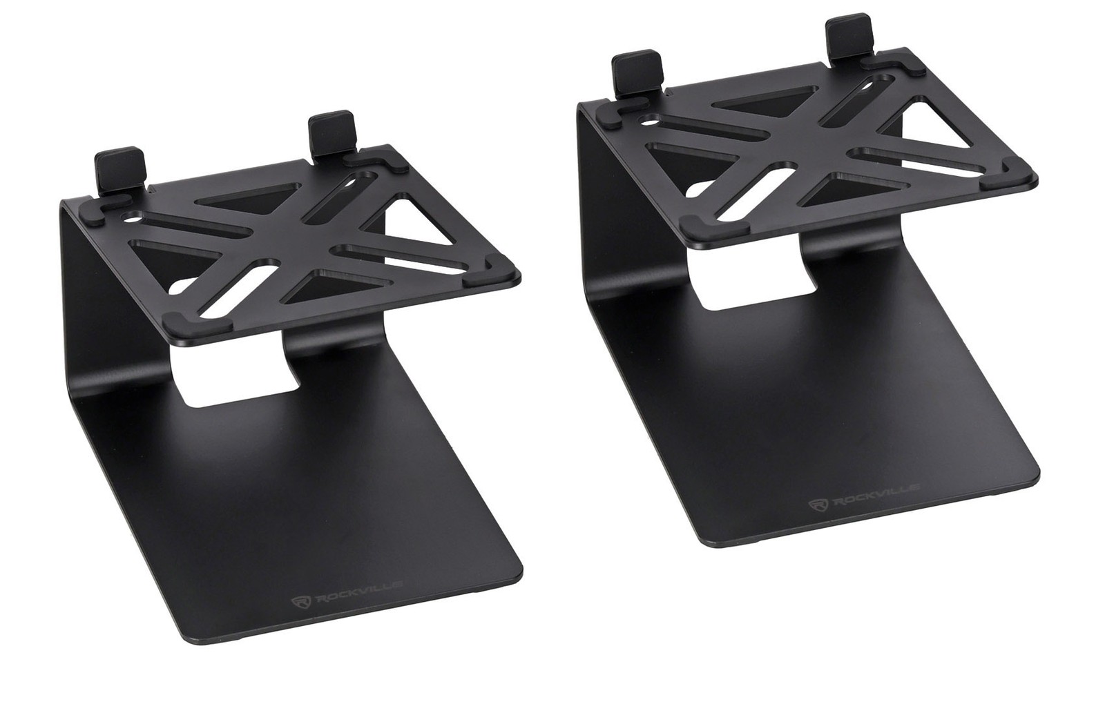 Pair Rockville SR4 Speaker Riser Stands For 4" Desktop Speakers or Monitors