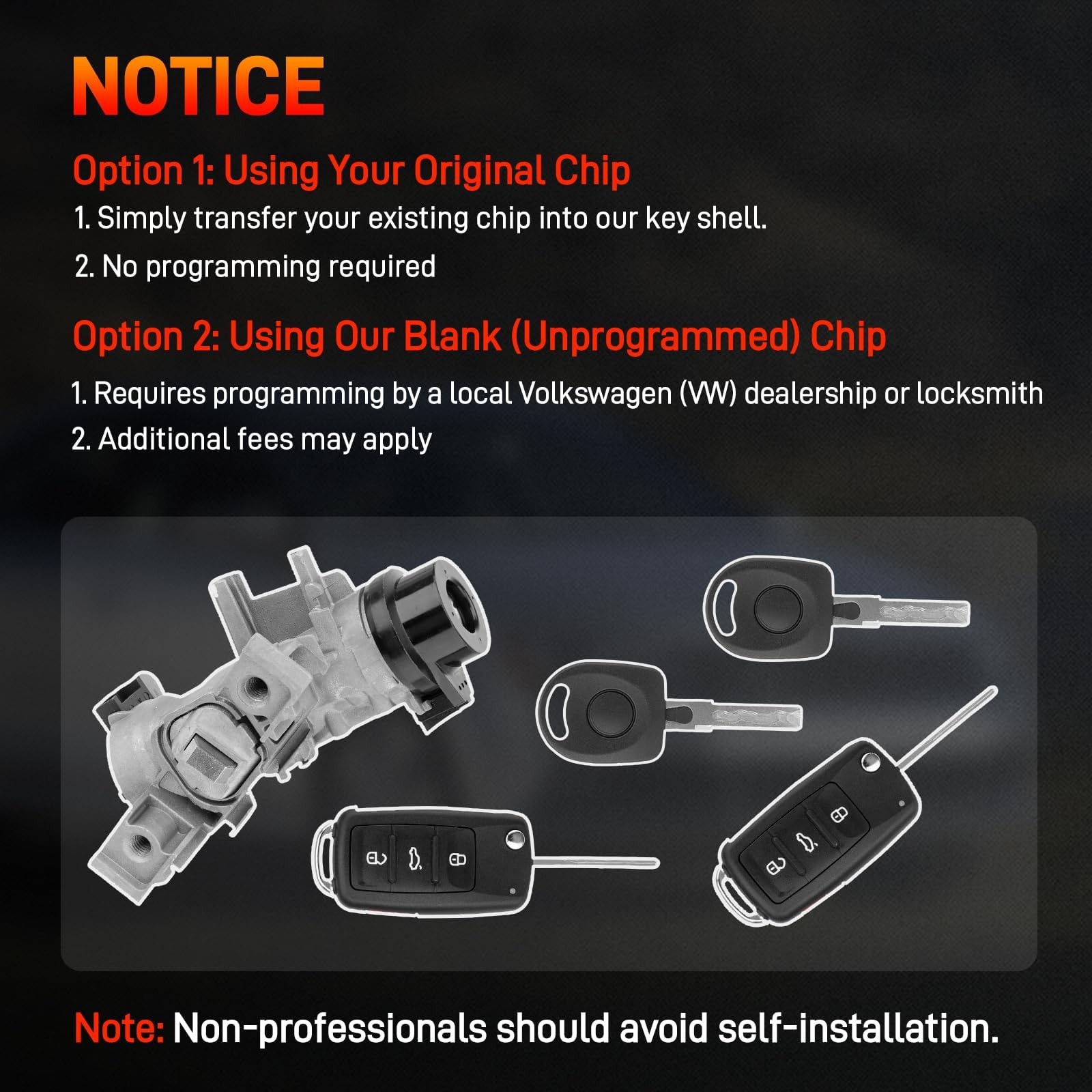 Ignition Switch Lock Cylinder Assembly For VW JETTA 2006-2018 W/ Remote Key