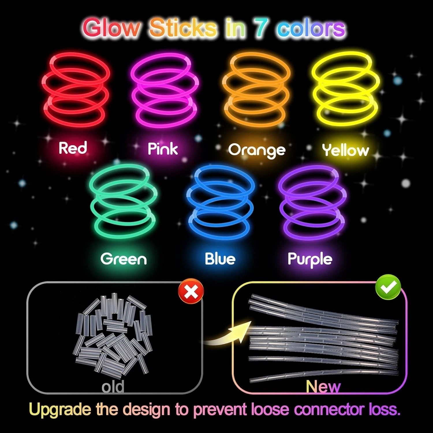 Ultra Bright Glow Sticks Bulk Pack - 50pk Assortment for Parties & Celebrations