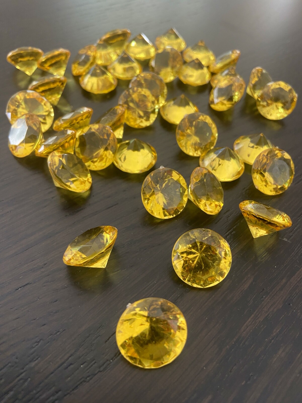 Yellowgold 20mm Acrylic Diamond Shape Gems Plastic Craft Gems
