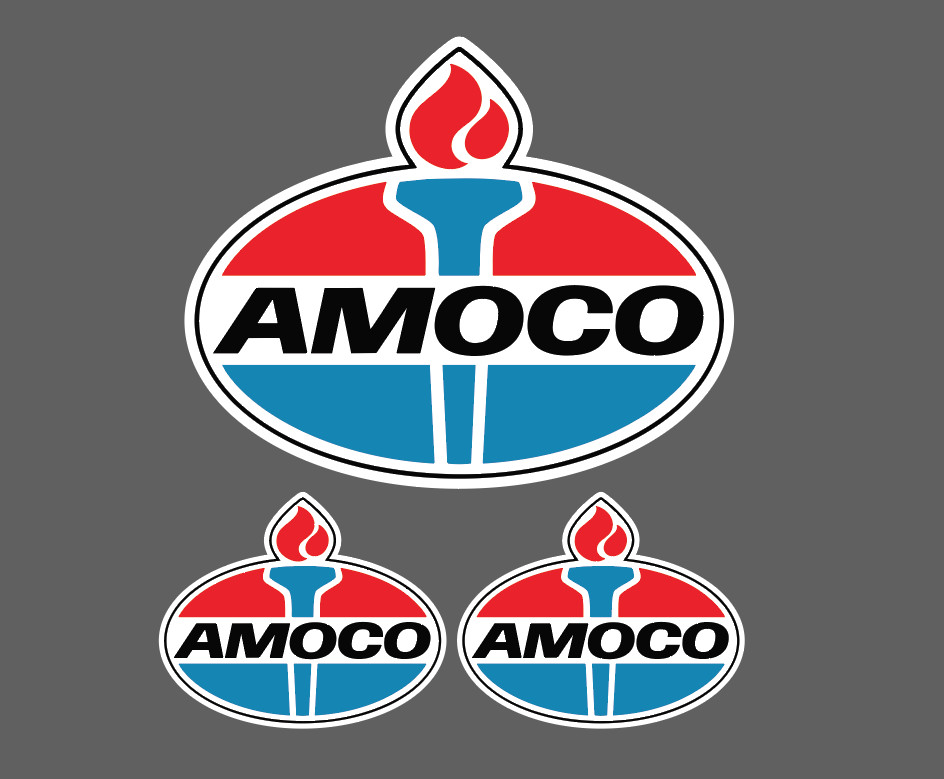 Amoco Gas Oil Co Vintage Vinyl Decal Sticker Station Std Oil Gas 3.5" - 3 for 1