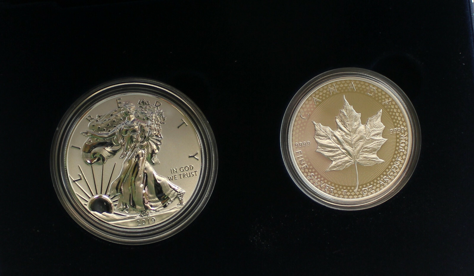 2019 Pride of Two Nations Silver American Eagle & Maple Enhanced Reverse Proof