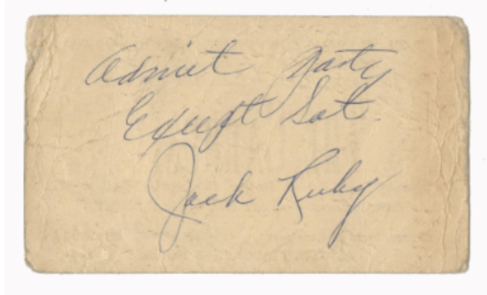 Jack Ruby's business card for Carousel Club - Perfect Replica. $5 ea.