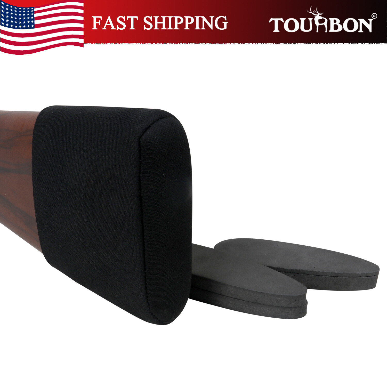 Tourbon Neoprene Slip on Recoil Pad Shotgun Rifle Buttstock Extension w/ 3 Pads