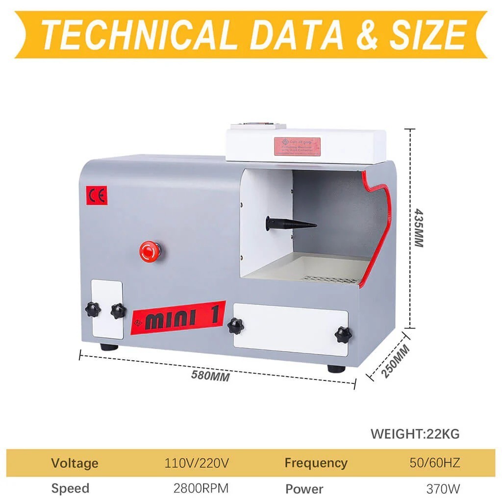 TOOLTOS DM-2 Jewelry Polishing Machine with Dust Collector | 2800RPM, 1/2HP Moto