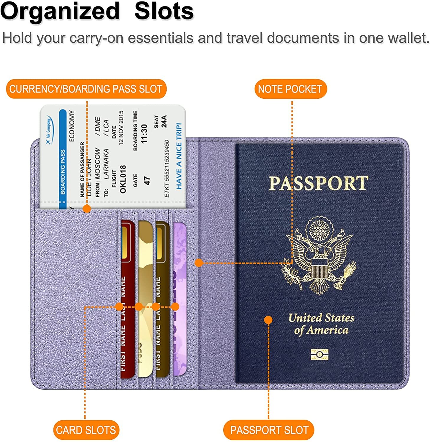 Slim Leather Travel Passport Wallet Holder RFID Blocking ID Card Case Cover USA