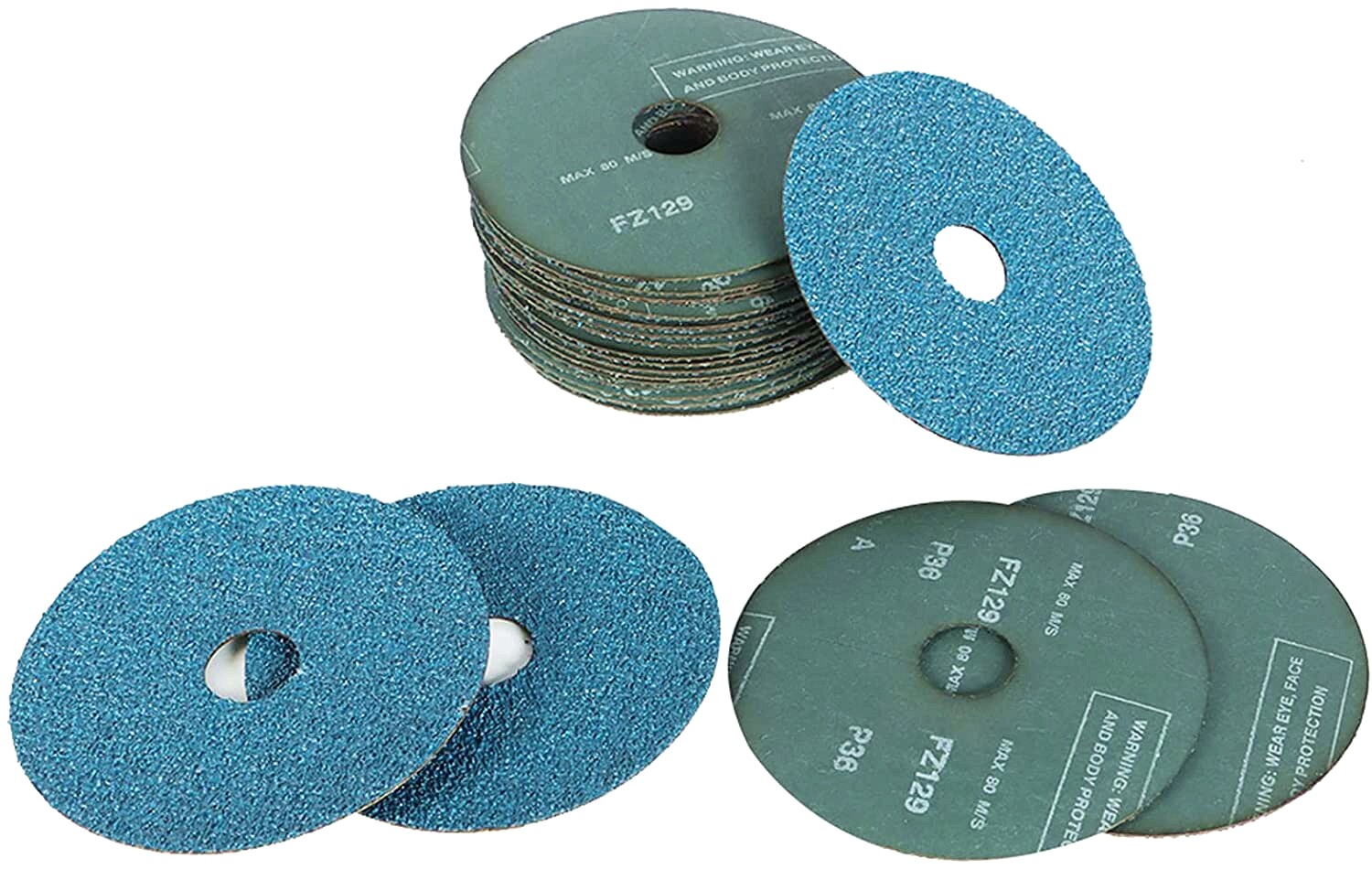 4-1/2" Zirconia Resin Fiber Disc 16 24 36 60 80 120 Grit Sanding Grinding Discs
