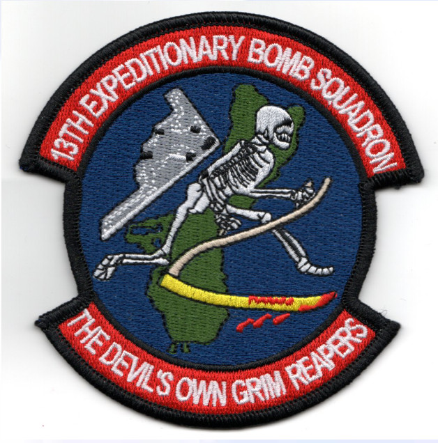 4" AIR FORCE 13TH BOMB SQUADRON DEVIL'S OWN B-2 EMBROIDERED PATCH